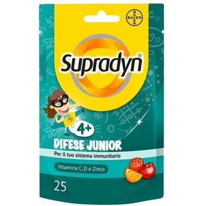 Supradyn Junior Immuunafweer Multivitamine Voedingssupplement met vitamine C, vitamine D en zink voor de immuunafweer van kinderen, 25 gummibeertjes