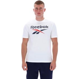 Reebok Heren Bruno Big Logo Crew Neck Ss Tee Shirt, wit, XS