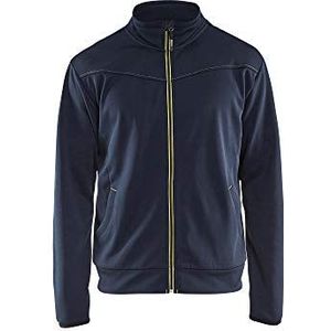 Blaklader 33622526 SWEATSHIRT MET VOLLEDIGE RITSLUITING, donkermarine/geel, maat S