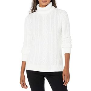 Amazon Essentials Dames visser kabel coltrui (verkrijgbaar in grote maten), wit, klein