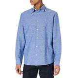 SELECTED HOMME Heren Slhslimnew-Linen Shirt Ls W Noos overhemd, blauw (medium blue denim), XXL