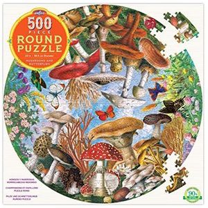 eeBoo PZFMBU Puzzel met paddenstoelen en vlinders, 500 stukjes gerecycled karton