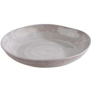 APS 85322 schotel/bord FOOTMARK, diepe borden, Ø 24 cm, hoogte 4 cm, melamine, decor, wit-grijs