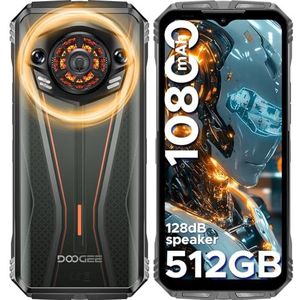 DOOGEE S Punk Pro Téléphone portable d'extérieur 20 Go + 512 Go/2 To, haut-parleur 128 dB, 10800 mAh/33 W, smartphone d'extérieur sans contrat, Android 14, 6,6"" FHD+ avec effet lumineux LED 50 MP + 16