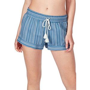 Skiny Dames broek lange zomer loungewear shorts, meerkleurig (Coronet blue Stripe 2496), 42