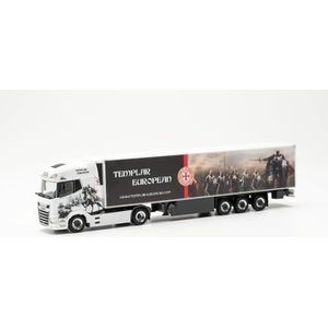 Herpa vrachtwagen model DAF XG+ ""Templar European"" gekoelde vrachtwagencombinatie, schaal 1:87, voor diorama, modelbouw, verzamelobject, Made in Germany, kunststof