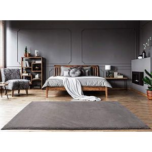 Mia´s Teppiche""Bella"" woonkamer tapijt, hoogpolig 80x150 cm, antraciet