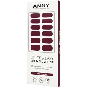 ANNY Gel nagelstrips - uv-nagelfolie om op te plakken, met uv-lamp, duurzaam en splintervrij, eenvoudig in gebruik, kleur: vampy red - diep bordeaux, nr. 62