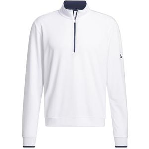 adidas Hombre Lightweight Half-Zip Top, white, M