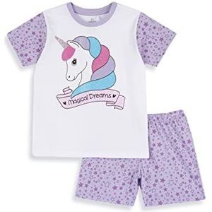Chicco Korte eenhoornpyjama van lichtgewicht katoen, Pyjama Meisjes, Lila, 4 jaar