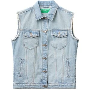 United Colors of Benetton Gilet 2AW7DJ005 jas, lichtblauw denim 903, XS dames, lichtblauw denim 903, XS