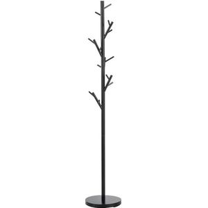 Jan Kurtz Tree kledingrek 6 haken met 3 ophangmogelijkheden, staal, zwart gecoat, 28 x 28 x 170 cm