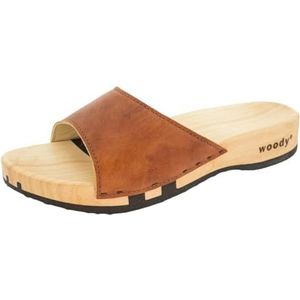 Woody Heidi houten schoen voor dames, saforbruin, 38 EU, Saforbruin, 38 EU