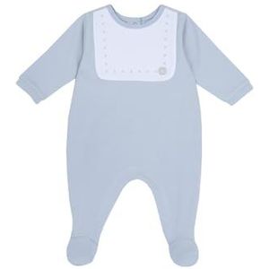 Chicco Katoenen rompertje met voet, pyjama voor kinderen en pasgeborenen, uniseks, middenblauw, 3 Maanden