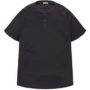 TOM TAILOR Henley Pique T-shirt voor jongens en kinderen, 29476 - Coal Grey, 140 cm