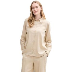 Blouse - Effen - Linnen - Lange Mouw - Normale Pasvorm