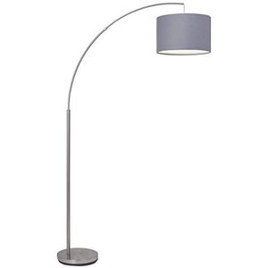 BRILLIANT lamp Clarie boog vloerlamp 1.8m ijzer/grijs | 1x A60, E27, 60W, geschikt voor standaardlampen (niet inbegrepen) | Schaal A ++ tot E | Met voetschakelaar