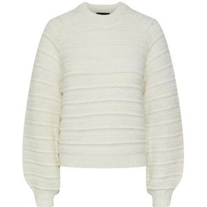 Bestseller A/S Dames Pcjayda Ls O-hals gebreide trui, cloud dancer, M