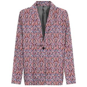 Onlnova Life Elite L/S PIMO Blazer AOP, Rood Orange/Aop: 591 Soul, S