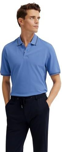 Bugatti - Polo - 100% Katoen - Met Contrasterende Strepen en Borduursel op de Borst