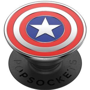 PopSockets PopGrip - Uittrekbare Greep en Standaard voor Smartphones en Tablets met een Verwisselbare PopTop - Enamel Captain America
