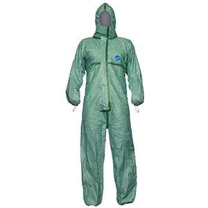 DuPont Tyvek 600 Plus groen | beschermende kleding tegen chemicaliën met capuchon en gelijmde naden, categorie III, type 4-B, 5-B en 6-B | groen | maat M, 25 stuks