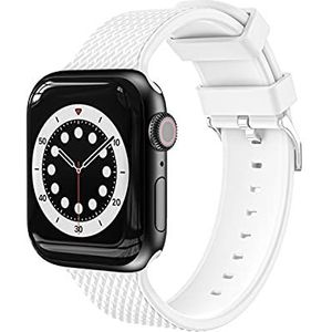 Compatibel met Apple Watch armband 42 mm 44 mm 45 mm, zachte sportarmband voor Apple Watch SE serie 7 6 5 4 3 2 1 (wit)