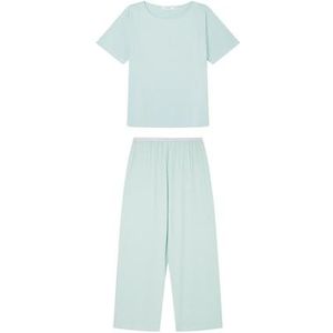 Women'secret Ecovero pyjama voor dames, gestreept, groen, groen (lake), M