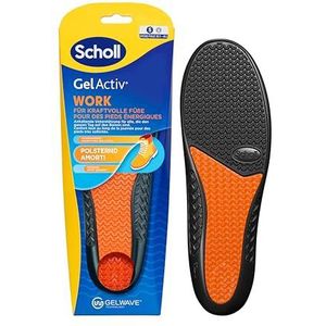 Scholl GelActiv Work Inlegzolen voor vrouwen, de hele dag comfort op het werk, houden de voeten fris en koel, schokdemping en comfortabele bekleding met GelWave-technologie, maat 36-40,5