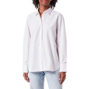 Tommy Hilfiger Dames SMD Stripe Easy Fit Ls Shirt Casual Shirts, Roze, 34, Bold Stp/Whimsy Roze, 60