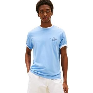 Tommy Hilfiger S/S T-shirt voor heren, Blauw (Cloudy Blue), XS