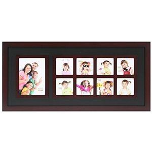 Deknudt Frames Fotolijst voor meerdere foto's, bruin en zwart, 1 x (13 x 18) + 8 x (8 x 8 cm), hout, 0x0
