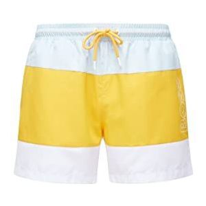 BOSS Coco Beachwear Zwembroek voor heren, met block-design, Quick-Dry, Open Yellow753, XL