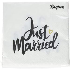 Rayher 75441000 servet Just married, FSC Mix Credit, gesorteerd, 20 stuks