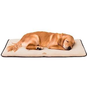 Ferplast Hondenkennel Hondenkussen Grote Hond Double Face Krasbestendig en waterdicht materiaal, Warm Microfleece Hondenmatras Machinewasbaar op 30° 98 x 65 x 3,5 cm.Bruin