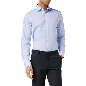 Seidensticker Herenoverhemd met shaped fit, strijkvrij businesshemd, blauw (lichtblauw 12), 41