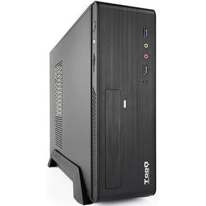Slim MATX-behuizing met 500 W voeding en kaartlezer, ideaal voor de montage van compacte pc's en eenvoudige gegevensoverdracht.