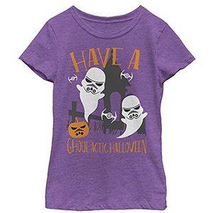 Star Wars Trooper Ghosts Goulactic Halloween Meisjes Heather T-shirt, Purple Berry, XS, Purple Berry, XS
