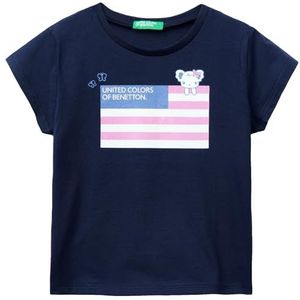 United Colors of Benetton T-shirt voor meisjes en meisjes, nachtblauw 252, 104