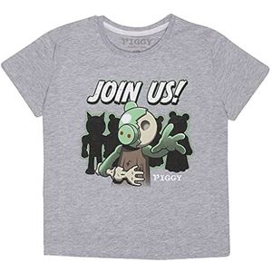 Piggy Zombie Join Us T-shirt, Kinderen, 116-182, Heather Grey, Officiële Koopwaar