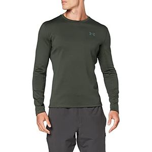 Under Armour Heren Qualifier Coldgear Longsleeve Shirt met lange mouwen - Barok Groen/Zwart/Reflecterend (310), Large