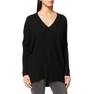 IPEKYOL Womens Below Hips Ribbed Knit Gebreide sweater, zwart, medium
