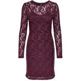 Only - Mini-jurk - Mauve wine - Lange Mouwen - Ronde Hals - 100% Polyester