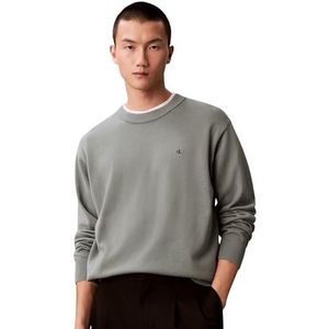 Calvin Klein Heren EU LS Katoen Relaxed CREWNK SWEA LV04RC309G Truien, Grijs (Herfst Groen), XS, Grijs (Herfst Groen), XS