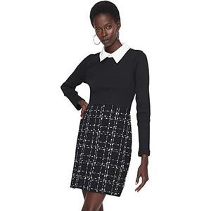 TRENDYOL Vrouwen Trendyol Vrouw Mini A-lijn Revers Collar geweven jurk Jurk (1-pak), Zwart, 36