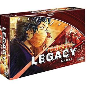 Z-Man Games, Pandemic Legacy Season 1 Red Edition, Board Game, Ages 13+, For 2 to 4 Players, 60 Minutes Playing Time