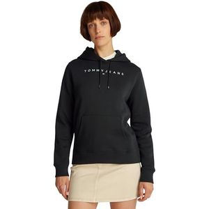 Tommy Jeans TJW REG Tonal Linear Hoodie EXT DW0DW20304 Pullover, Zwart (Zwart), S, Zwart (zwart), S