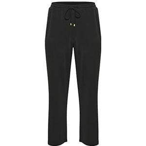 Kaffe Curve Vrouwen Plus Size Broek Joggers Jersey Losse Elastische Breed, Zwart Diep, XL