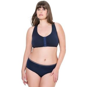Ulla Popken Dames grote maten, grote maten, plus size bustier, voorsluiting, katoen