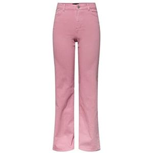 PIECES Pcpeggy Hw Wide Pant Colour Noos Bc Jeans voor dames, Begonia Pink, XL